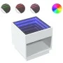 Mesita de noche con Infinity LED blanca 50x50x50 cm by , Nightstands - Ref: Foro24-3284084, Price: 84,77 €, Discount: %