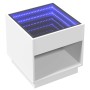 Mesita de noche con Infinity LED blanca 50x50x50 cm de , Mesitas de noche - Ref: Foro24-3284084, Precio: 85,73 €, Descuento: %