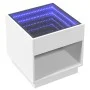 Mesita de noche con Infinity LED blanca 50x50x50 cm by , Nightstands - Ref: Foro24-3284084, Price: 84,77 €, Discount: %