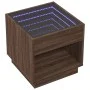 Mesita de noche con Infinity LED marrón roble 50x50x50 cm by , Nightstands - Ref: Foro24-3284090, Price: 84,54 €, Discount: %