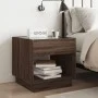 Mesita de noche con Infinity LED marrón roble 50x50x50 cm by , Nightstands - Ref: Foro24-3284090, Price: 84,54 €, Discount: %