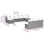 Set sofás jardín 10 pzas con cojines ratán sintético gris claro en Conjuntos de jardín | Comprar online en Foru.es