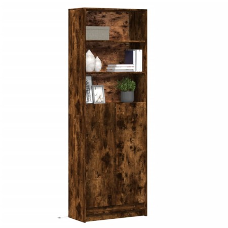 Aparador con LED madera ingeniería roble ahumado 69x32,5x200 cm de , Aparadores - Ref: Foro24-3307909, Precio: 122,72 €, Desc...