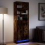 Aparador con LED madera ingeniería roble ahumado 69x32,5x200 cm de , Aparadores - Ref: Foro24-3307909, Precio: 122,72 €, Desc...