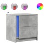 Mesita de noche luces LED 2 uds madera ingeniería gris hormigón de , Mesitas de noche - Ref: Foro24-852054, Precio: 88,60 €, ...