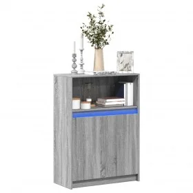Aparador con LED madera de ingeniería gris Sonoma 72x34x100 cm by , Sideboards - Ref: Foro24-852164, Price: 76,44 €, Discount: %