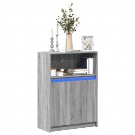 Aparador con LED madera de ingeniería gris Sonoma 72x34x100 cm de , Aparadores - Ref: Foro24-852164, Precio: 77,34 €, Descuen...
