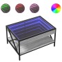 Mesa de centro con Infinity LED gris Sonoma 70x50x38 cm de , Mesas de centro - Ref: Foro24-847705, Precio: 93,11 €, Descuento: %
