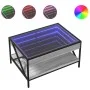 Mesa de centro con Infinity LED gris Sonoma 70x50x38 cm by , Coffee table - Ref: Foro24-847705, Price: 91,92 €, Discount: %