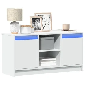 Mueble de TV con LED madera de ingeniería blanco 100x34x50 cm de , Muebles TV - Ref: Foro24-852187, Precio: 77,96 €, Descuent...
