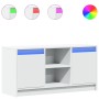 Mueble de TV con LED madera de ingeniería blanco 100x34x50 cm de , Muebles TV - Ref: Foro24-852187, Precio: 75,63 €, Descuent...