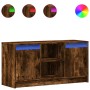 Mueble de TV LED madera ingeniería roble ahumado 100x34x50 cm de , Muebles TV - Ref: Foro24-852191, Precio: 81,60 €, Descuent...