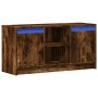 Mueble de TV LED madera ingeniería roble ahumado 100x34x50 cm de , Muebles TV - Ref: Foro24-852191, Precio: 81,60 €, Descuent...