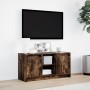 Mueble de TV LED madera ingeniería roble ahumado 100x34x50 cm de , Muebles TV - Ref: Foro24-852191, Precio: 81,60 €, Descuent...