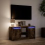 Mueble de TV LED madera ingeniería roble ahumado 100x34x50 cm de , Muebles TV - Ref: Foro24-852191, Precio: 81,60 €, Descuent...