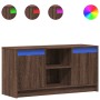 Mueble de TV LED madera ingeniería marrón roble 100x34x50 cm de , Muebles TV - Ref: Foro24-852193, Precio: 86,49 €, Descuento: %