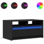 Mesa de centro con luces LED madera de ingeniería negra de , Mesas de centro - Ref: Foro24-851992, Precio: 112,32 €, Descuent...