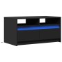 Mesa de centro con luces LED madera de ingeniería negra de , Mesas de centro - Ref: Foro24-851992, Precio: 112,32 €, Descuent...