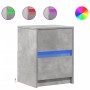Mesita de noche luces LED 2 uds madera ingeniería gris hormigón de , Mesitas de noche - Ref: Foro24-852040, Precio: 90,02 €, ...