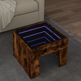 Mesa de centro con Infinity LED roble ahumado 40x40x30 cm de , Mesas de centro - Ref: Foro24-847599, Precio: 58,20 €, Descuen...