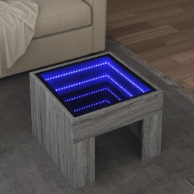 Mesa de centro con Infinity LED gris Sonoma 40x40x30 cm de , Mesas de centro - Ref: Foro24-847600, Precio: 66,32 €, Descuento: %