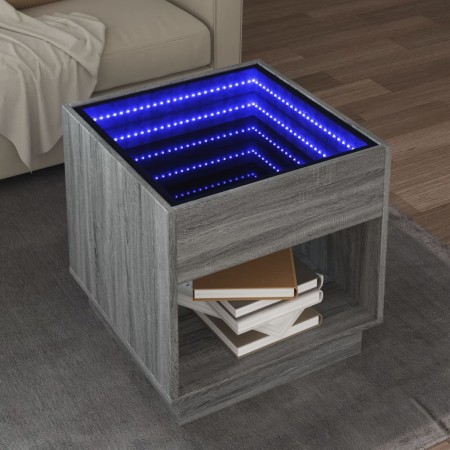 Mesa de centro con Infinity LED gris Sonoma 50x50x50 cm de , Mesas de centro - Ref: Foro24-847656, Precio: 85,32 €, Descuento: %