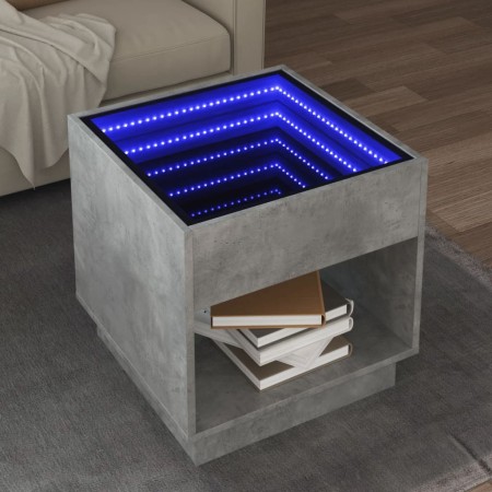 Mesa de centro con Infinity LED gris hormigón 50x50x50 cm de , Mesas de centro - Ref: Foro24-847654, Precio: 82,99 €, Descuen...