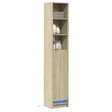 Aparador con LED madera ingeniería roble Sonoma 36x32,5x200 cm de , Aparadores - Ref: Foro24-852126, Precio: 78,78 €, Descuen...