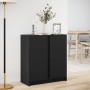 Aparador con luces LED madera de ingeniería negro 77x34x85 cm de , Aparadores - Ref: Foro24-852132, Precio: 90,76 €, Descuent...