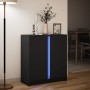 Aparador con luces LED madera de ingeniería negro 77x34x85 cm de , Aparadores - Ref: Foro24-852132, Precio: 90,76 €, Descuent...