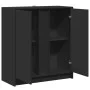 Aparador con luces LED madera de ingeniería negro 77x34x85 cm by , Sideboards - Ref: Foro24-852132, Price: 89,38 €, Discount: %