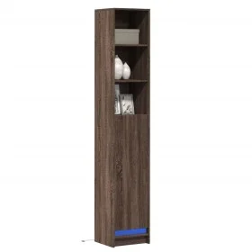 Aparador con LED madera ingeniería marrón roble 36x32,5x200 cm de , Aparadores - Ref: Foro24-852130, Precio: 82,59 €, Descuen...