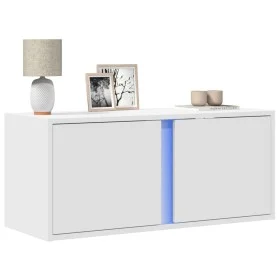 Mueble de TV de pared con luces LED blanco 80x31x35 cm de , Muebles TV - Ref: Foro24-852257, Precio: 48,93 €, Descuento: %