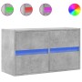 Mueble de TV de pared con luces LED gris hormigón 80x31x45 cm de , Muebles TV - Ref: Foro24-852288, Precio: 65,87 €, Descuent...