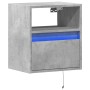 Mueble de TV de pared con luces LED gris hormigón 41x31x45 cm de , Muebles TV - Ref: Foro24-852319, Precio: 41,01 €, Descuent...