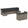 Set de muebles de jardín 9 pzas y cojines ratán sintético gris en Conjuntos de jardín | Comprar online en Foru.es