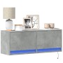 Mueble de TV de pared con luces LED gris hormigón 100x31x35 cm de , Muebles TV - Ref: Foro24-852365, Precio: 63,45 €, Descuen...