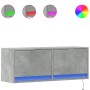 Mueble de TV de pared con luces LED gris hormigón 100x31x35 cm de , Muebles TV - Ref: Foro24-852365, Precio: 63,45 €, Descuen...