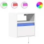 Mesita de noche de pared con luces LED blanco by , Nightstands - Ref: Foro24-3307975, Price: 51,32 €, Discount: %