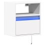 Mesita de noche de pared con luces LED blanco de , Mesitas de noche - Ref: Foro24-3307975, Precio: 52,09 €, Descuento: %