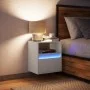 Mesita de noche de pared con luces LED blanco by , Nightstands - Ref: Foro24-3307975, Price: 51,32 €, Discount: %