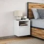 Mesita de noche de pared con luces LED blanco by , Nightstands - Ref: Foro24-3307975, Price: 51,32 €, Discount: %