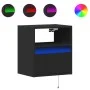 Mesita de noche de pared con luces LED negro by , Nightstands - Ref: Foro24-3307977, Price: 47,36 €, Discount: %