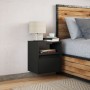 Mesita de noche de pared con luces LED negro de , Mesitas de noche - Ref: Foro24-3307977, Precio: 49,57 €, Descuento: %