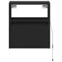 Mesita de noche de pared con luces LED negro by , Nightstands - Ref: Foro24-3307977, Price: 47,36 €, Discount: %