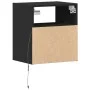 Mesita de noche de pared con luces LED negro by , Nightstands - Ref: Foro24-3307977, Price: 47,36 €, Discount: %