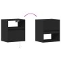 Mesita de noche de pared con luces LED negro de , Mesitas de noche - Ref: Foro24-3307977, Precio: 49,57 €, Descuento: %