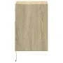 Mesitas de noche de pared con luces LED 2 unidades roble Sonoma by , Nightstands - Ref: Foro24-3307980, Price: 81,12 €, Disco...