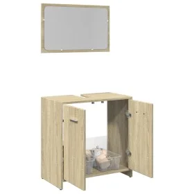 Set de muebles de baño 2 pzas madera contrachapada roble Sonoma de , Muebles de baño - Ref: Foro24-849605, Precio: 58,38 €, D...