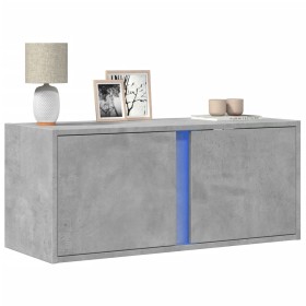 Mueble de TV de pared con luces LED gris hormigón 80x31x35 cm de , Muebles TV - Ref: Foro24-852260, Precio: 49,60 €, Descuent...